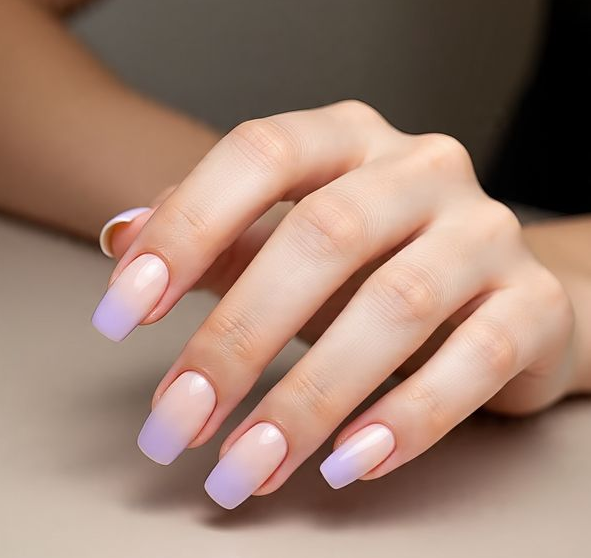 light purple nails with design