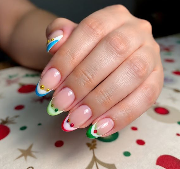 nail art christmas lights