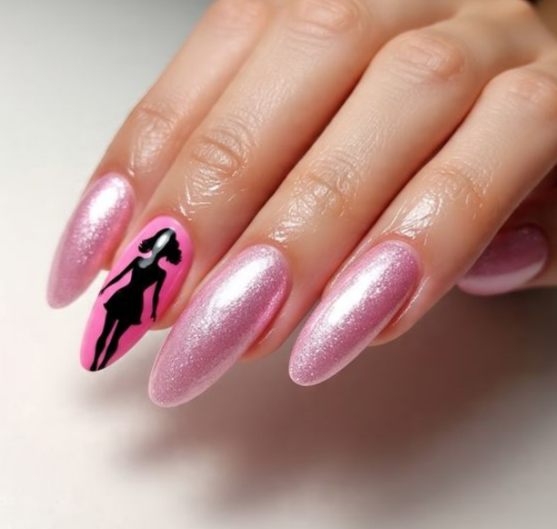 barbie pink nails