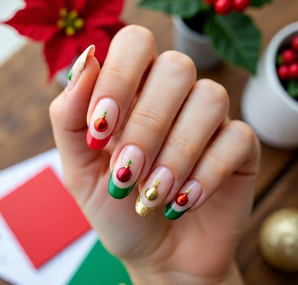 nail art christmas lights