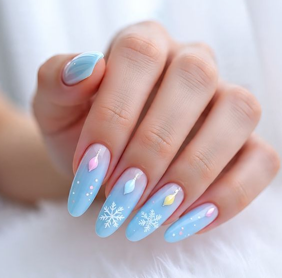 nail art christmas lights