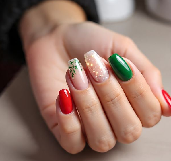 nail art christmas lights