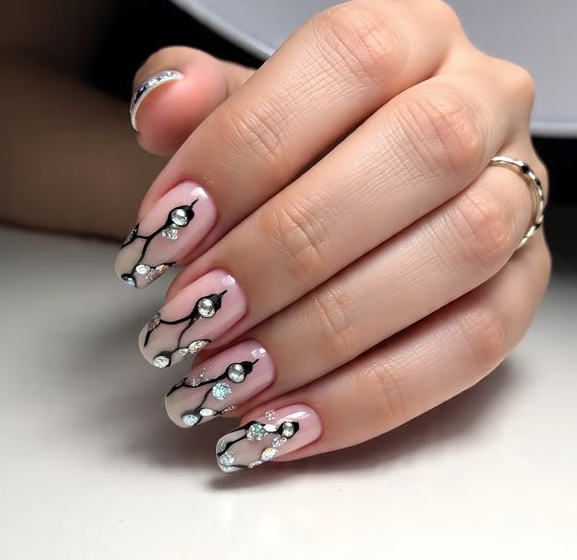 nail art christmas lights