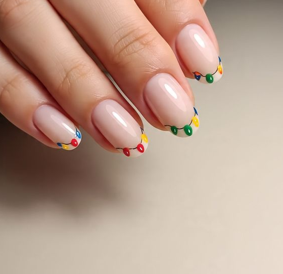 christmas lights nail designs
