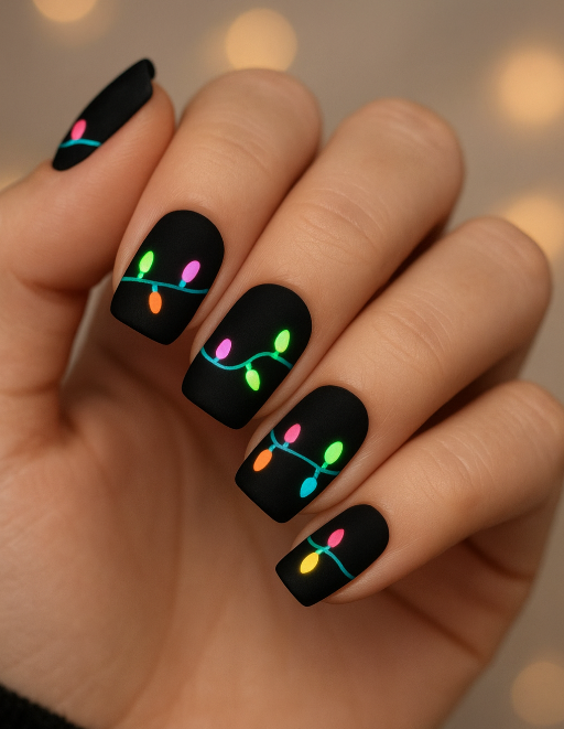 christmas lights nail designs