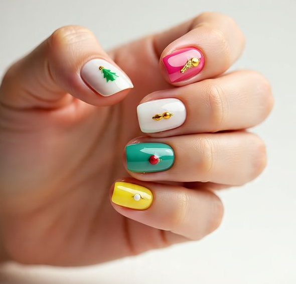 christmas lights nail designs