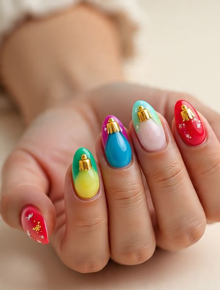 christmas lights nail designs