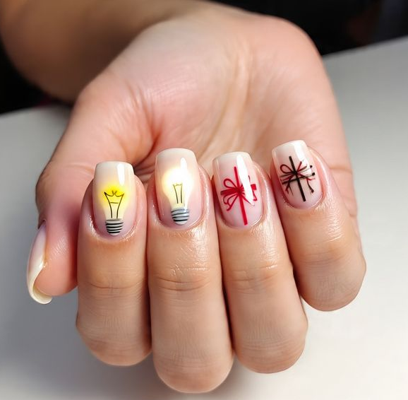christmas lights nail designs