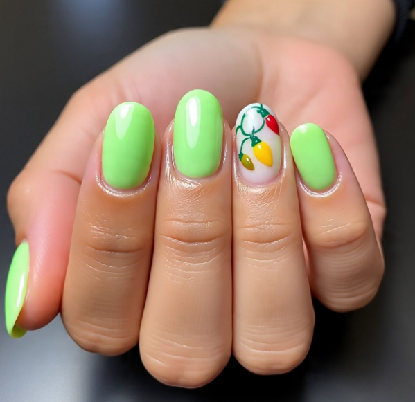 christmas lights nail designs