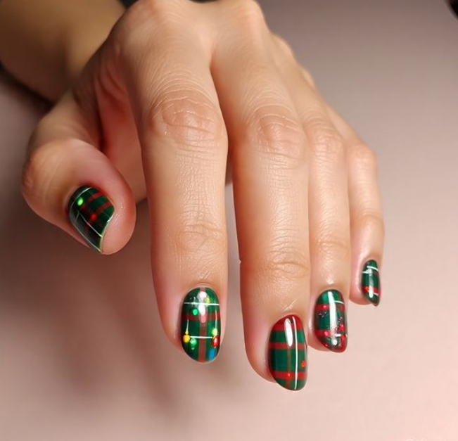 christmas lights nail designs