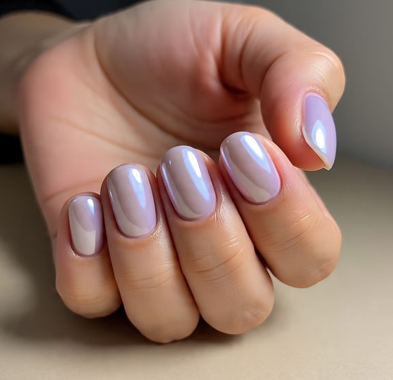 light purple nails with design