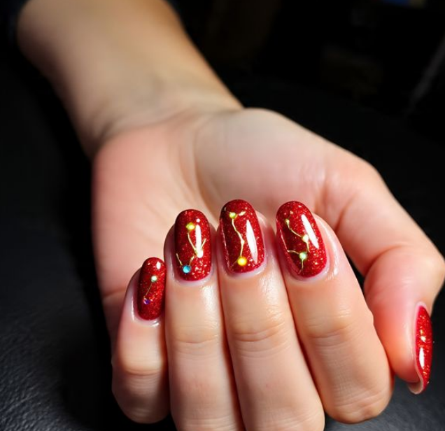 christmas lights nail designs