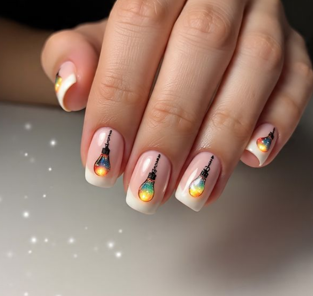christmas lights nail designs