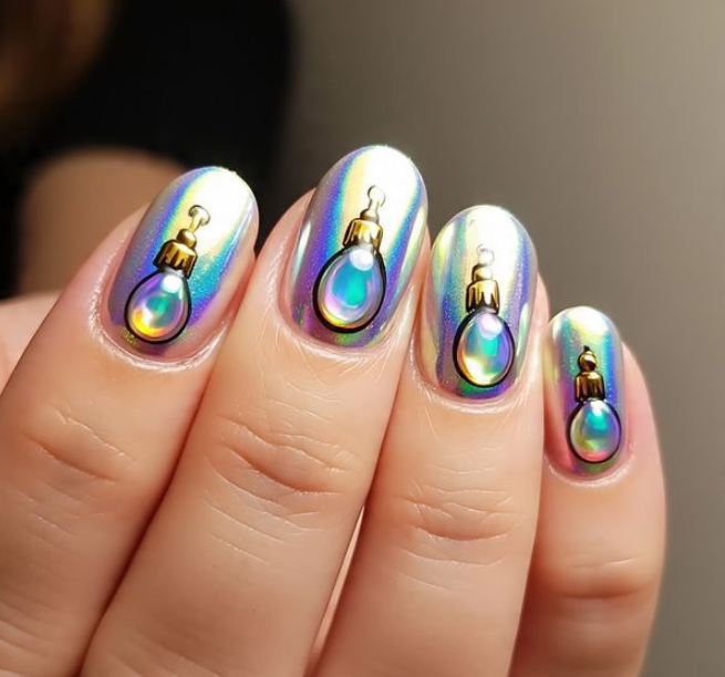 christmas lights nail designs