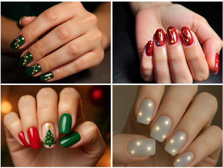 25 christmas lights nail designs you’ll be excited to show off