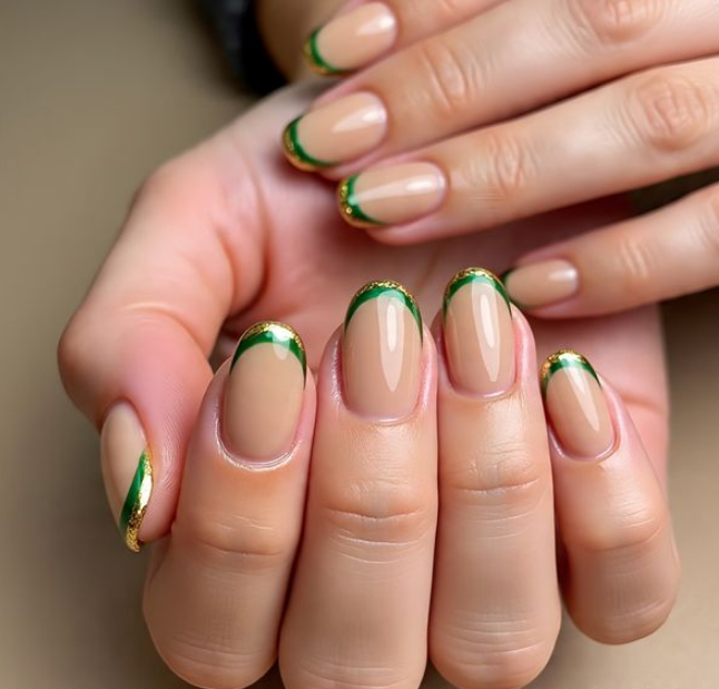 green chrome nail