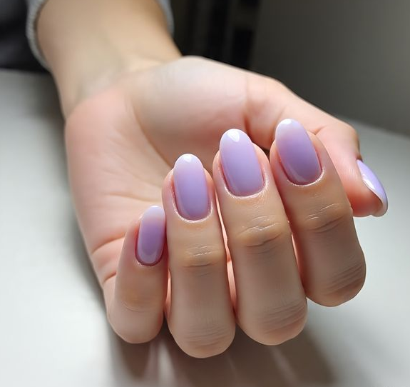 light purple nails with design