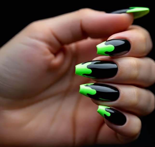 green chrome nail