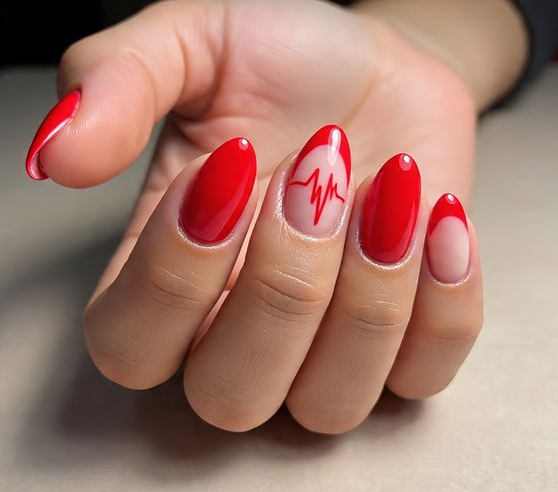 red french tip nails