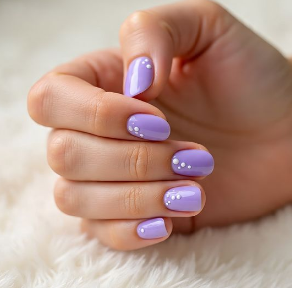 light purple nails with design
