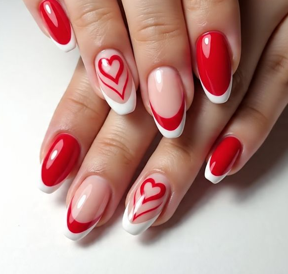 red french tip nails