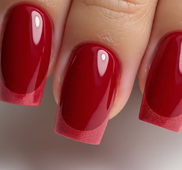 red french tip nails