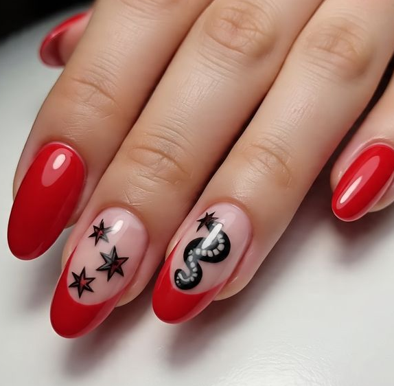 red french tip nails