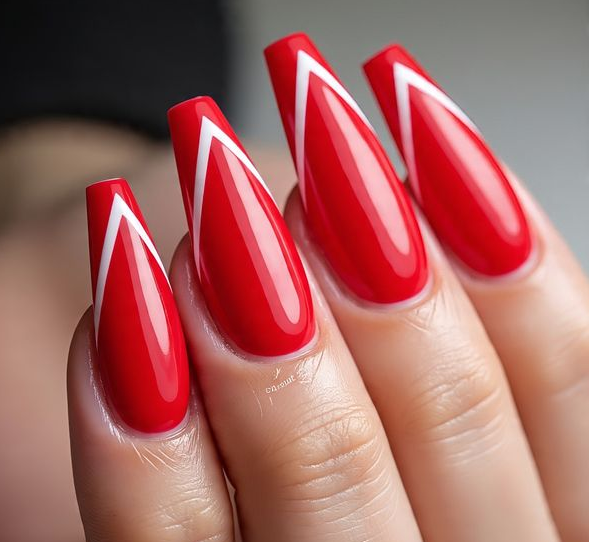 red french tip nails
