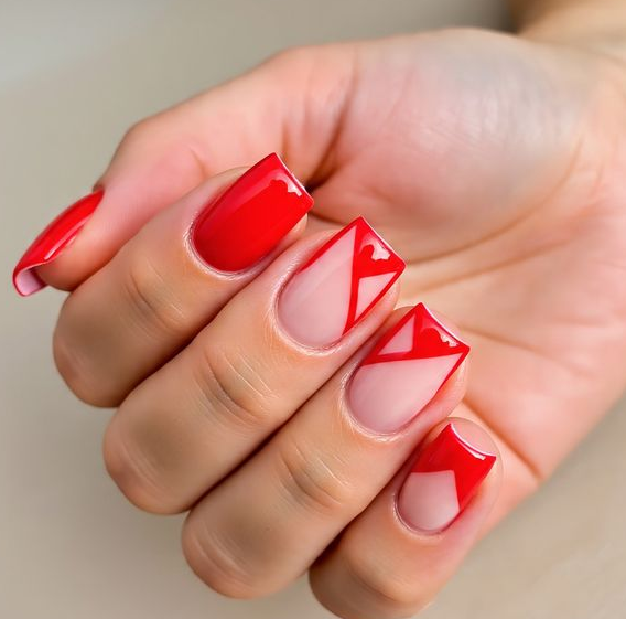 red french tip nails