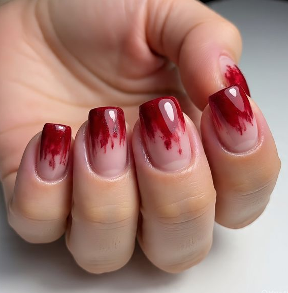 red french tip nails