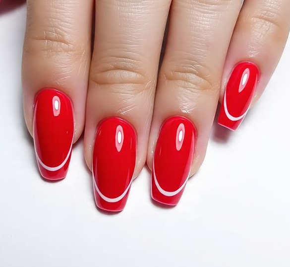 red french tip nails