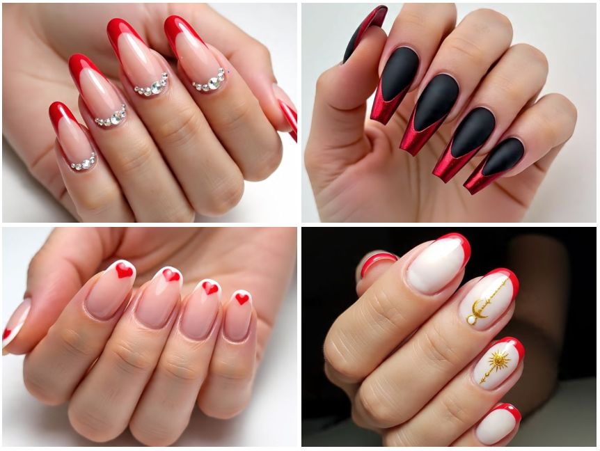 red french tip nails