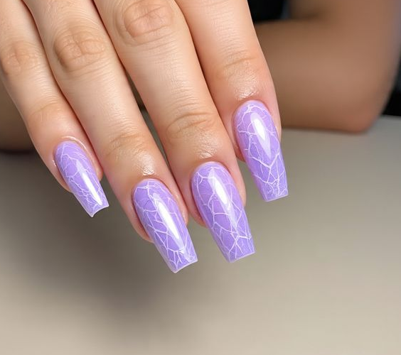 light purple nails with design