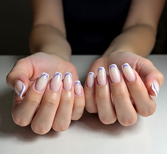 light purple nails with design