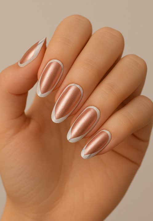 marble rose gold nails