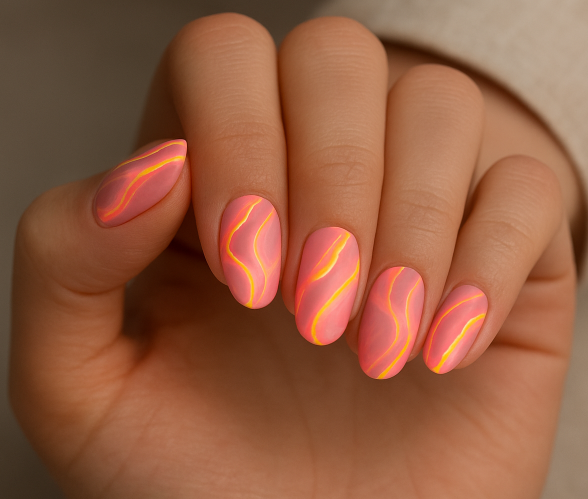 pink marble nails