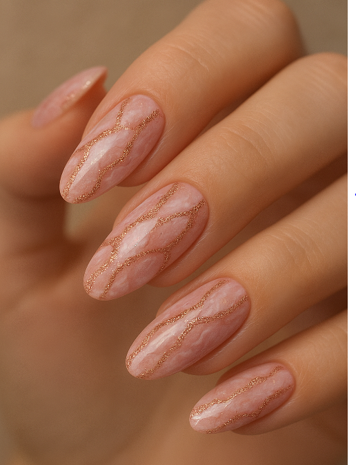 pink marble nails
