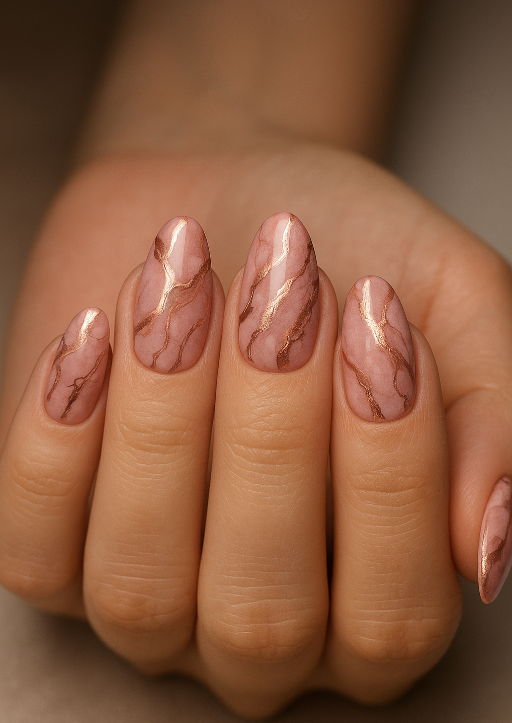 pink marble nails