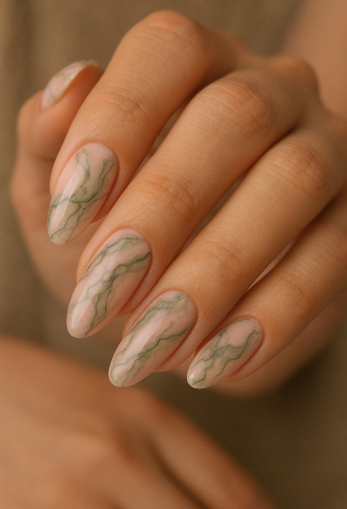 pink marble nails