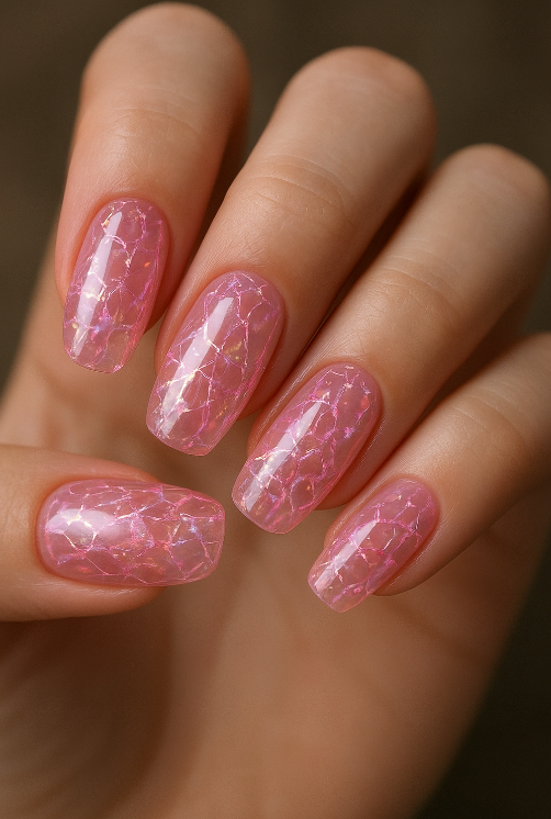 pink marble nails
