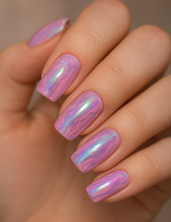 pink marble nails