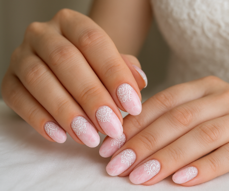 pink marble nails