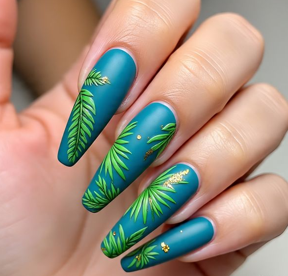 blue and green nails