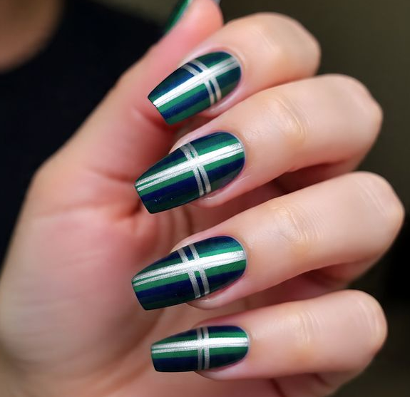 blue and green nails