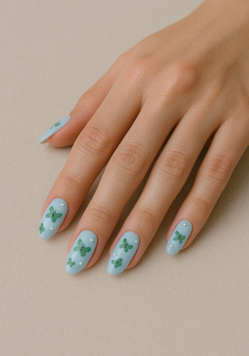 blue and green nails