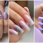 light purple nails with design