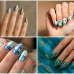blue and green nails