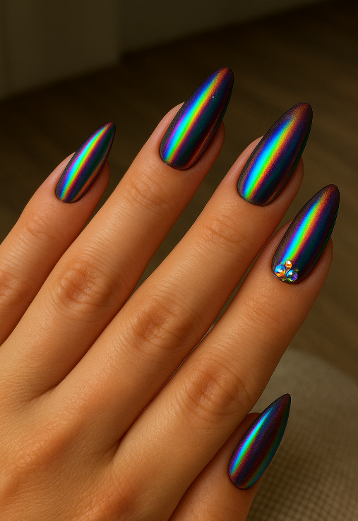 chrome mermaid nails