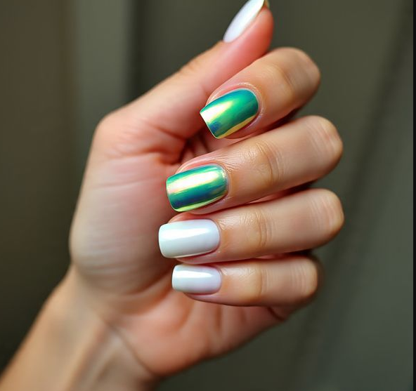 chrome mermaid nails