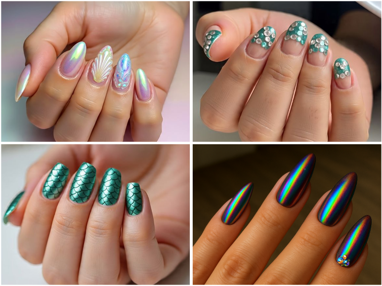 chrome mermaid nails